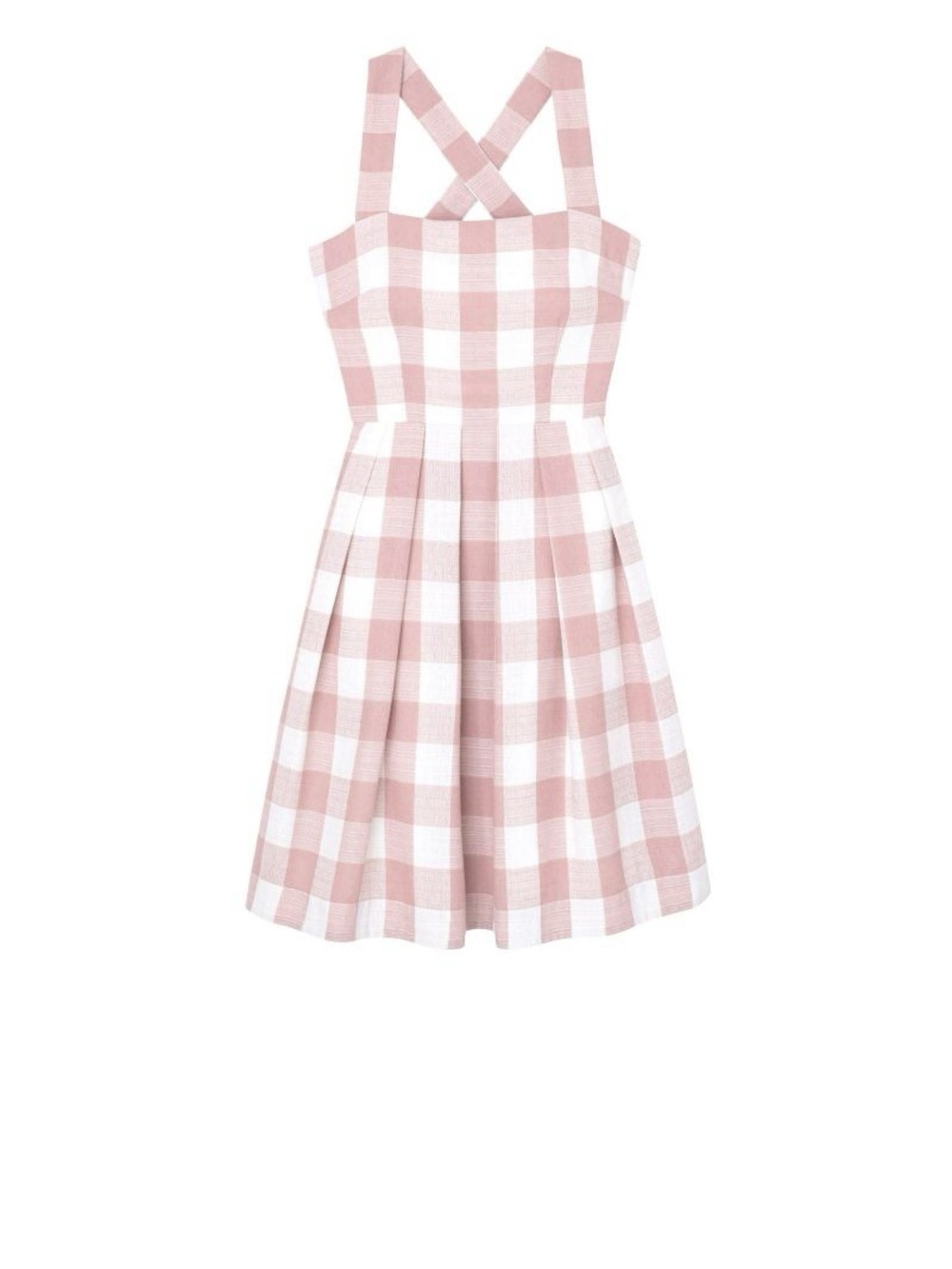 Gal Meets Glam Dusty Pink & White Gingham Midi Dress - Picture 2 of 9